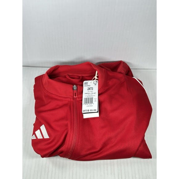 Size 2XT3 Adidas Mens TIRO 23 League Training Jacket Team Power Red HS3502 NEW - Picture 3 of 3